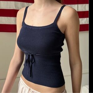 Brandy Melville Dark Blue Ribbed Camisole